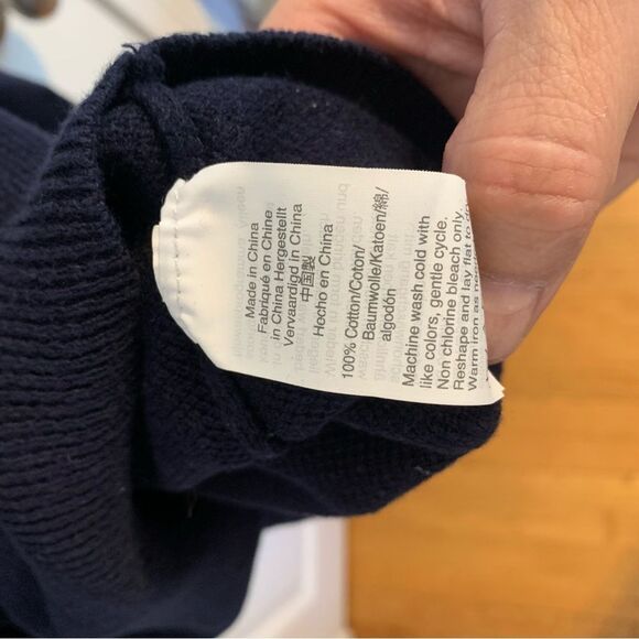 J.Crew Mercantile Size Large Classic Navy Blue Sweater Merino Wool - Picture 3 of 4